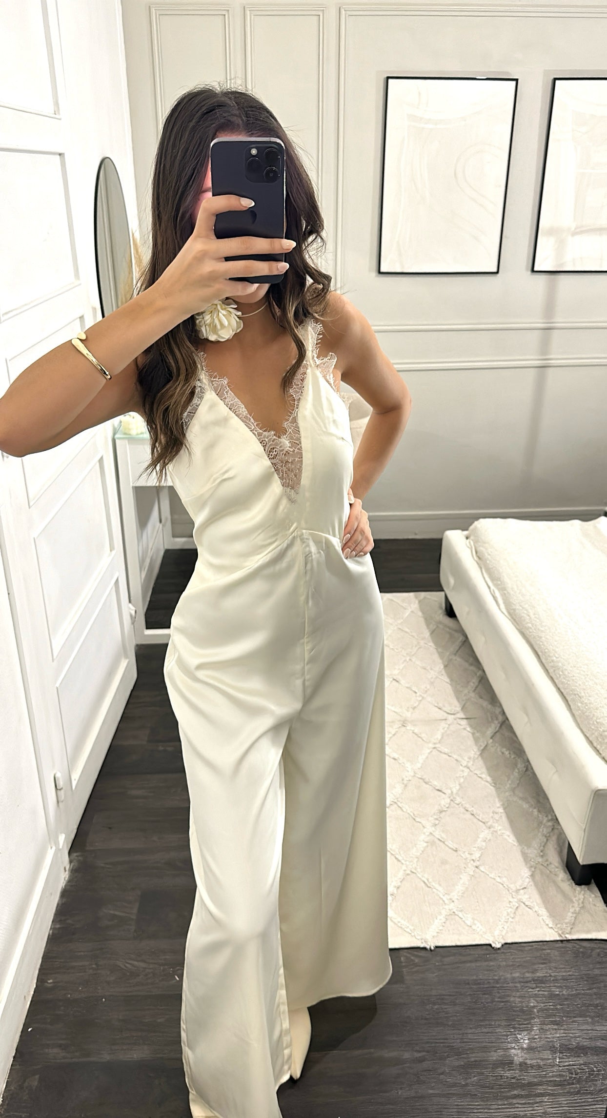 Combinaison Satin Crème