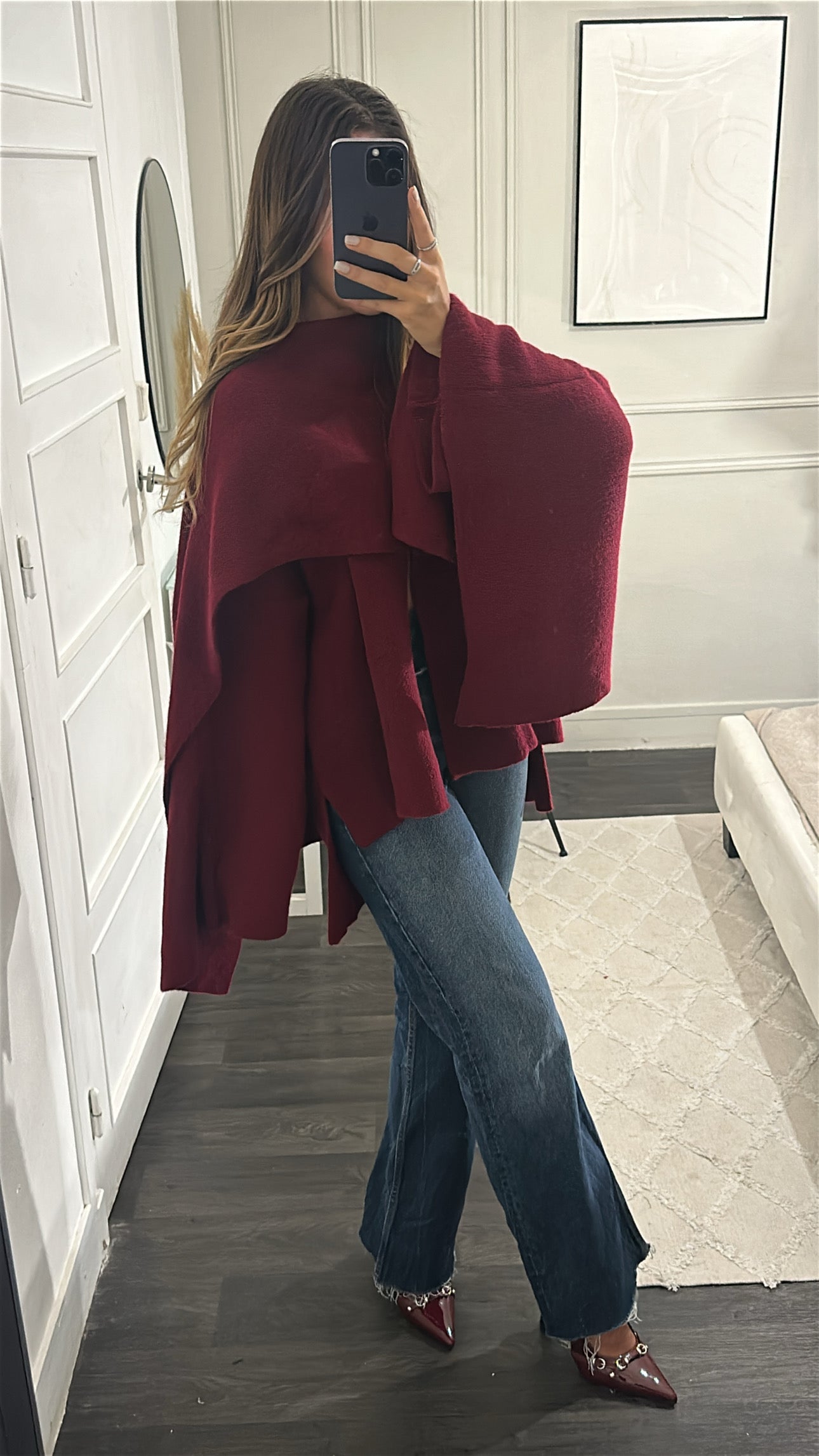 Gilet à Cape Bordeaux