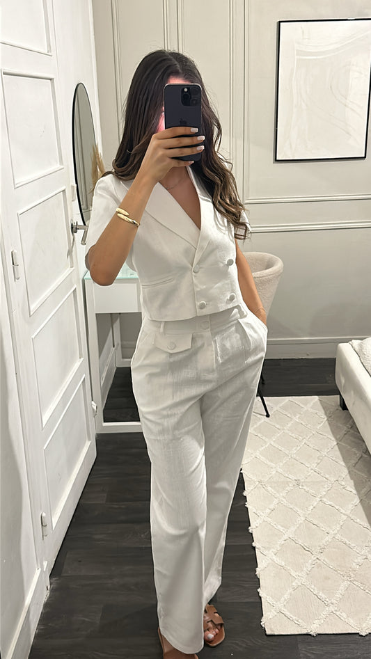 Ensemble en Lin Blanc