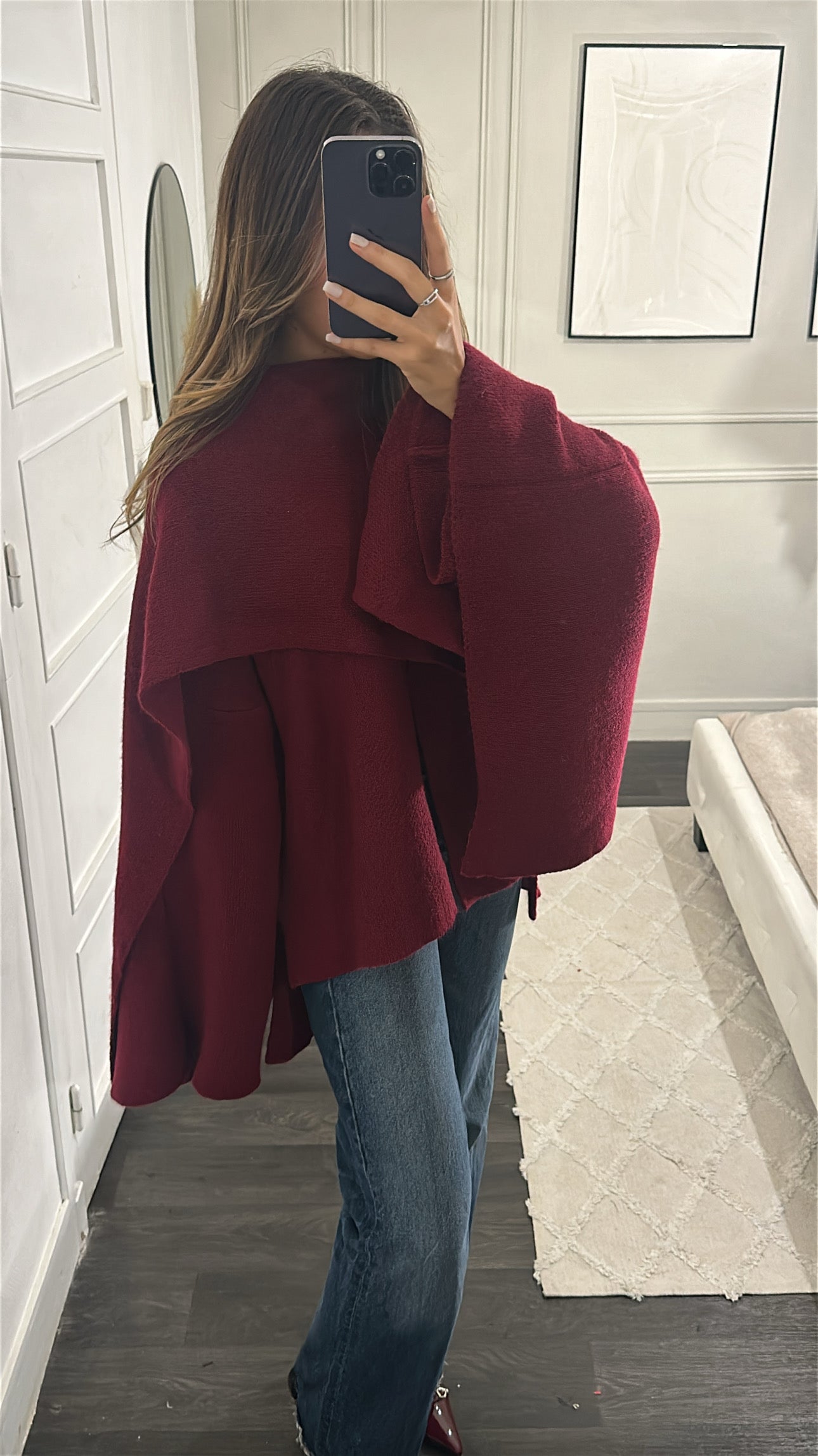 Gilet à Cape Bordeaux