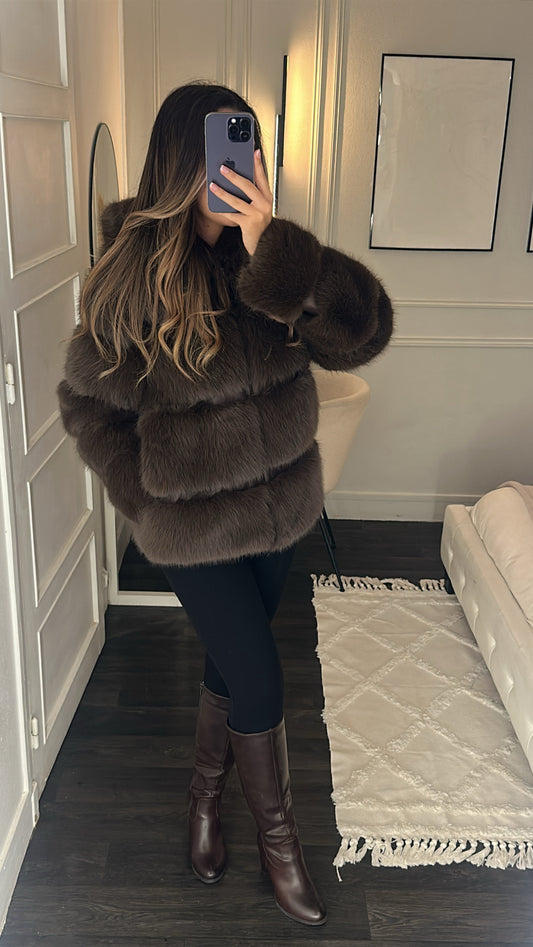 Fourrure Choco à Capuche