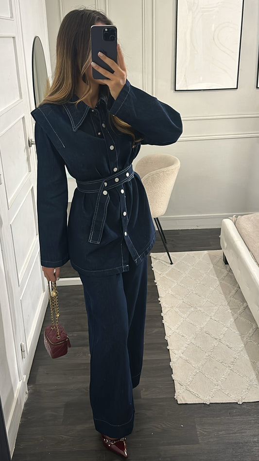 Précommande Ensemble en Jean Bleu cintré