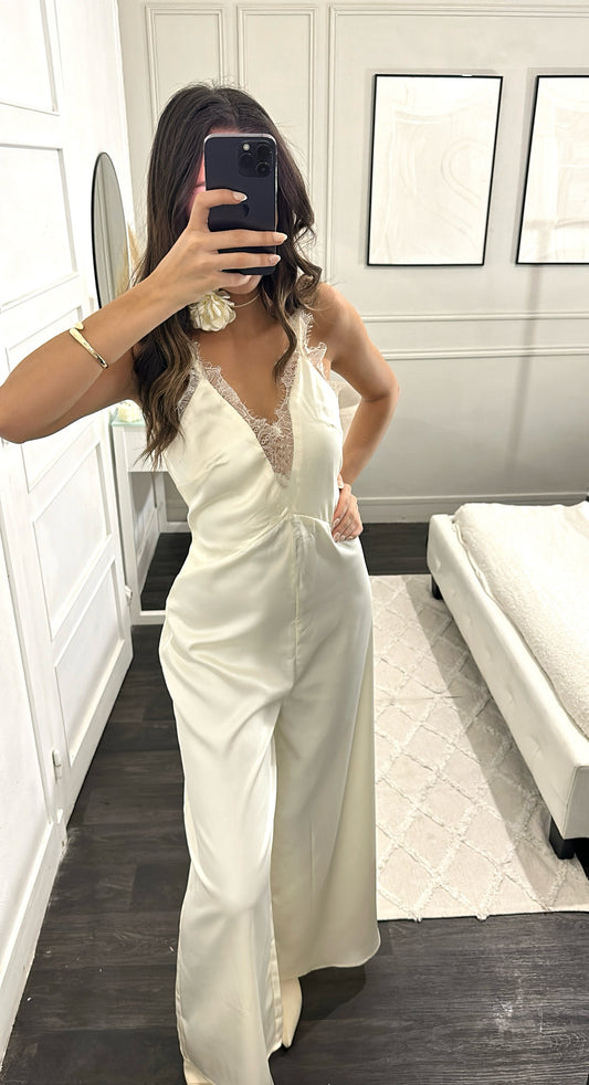 Combinaison Satin Crème